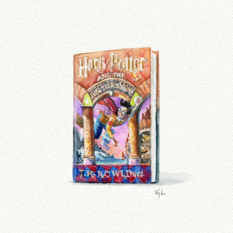 Harry Potter Book Miniature Watercolour - Art Print