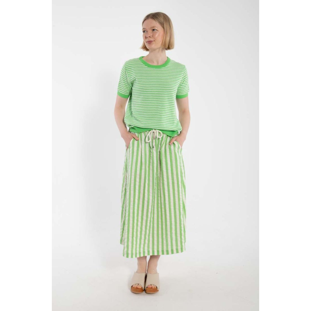 Danespresso Seersucker Skirt - Bright Green/Chalk
