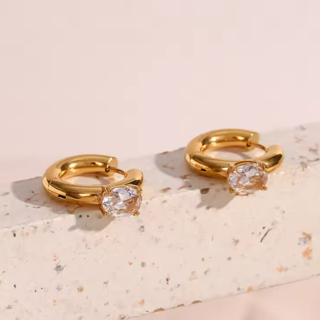 Daily Glam Huggie Waterproof Earrings - Gold
