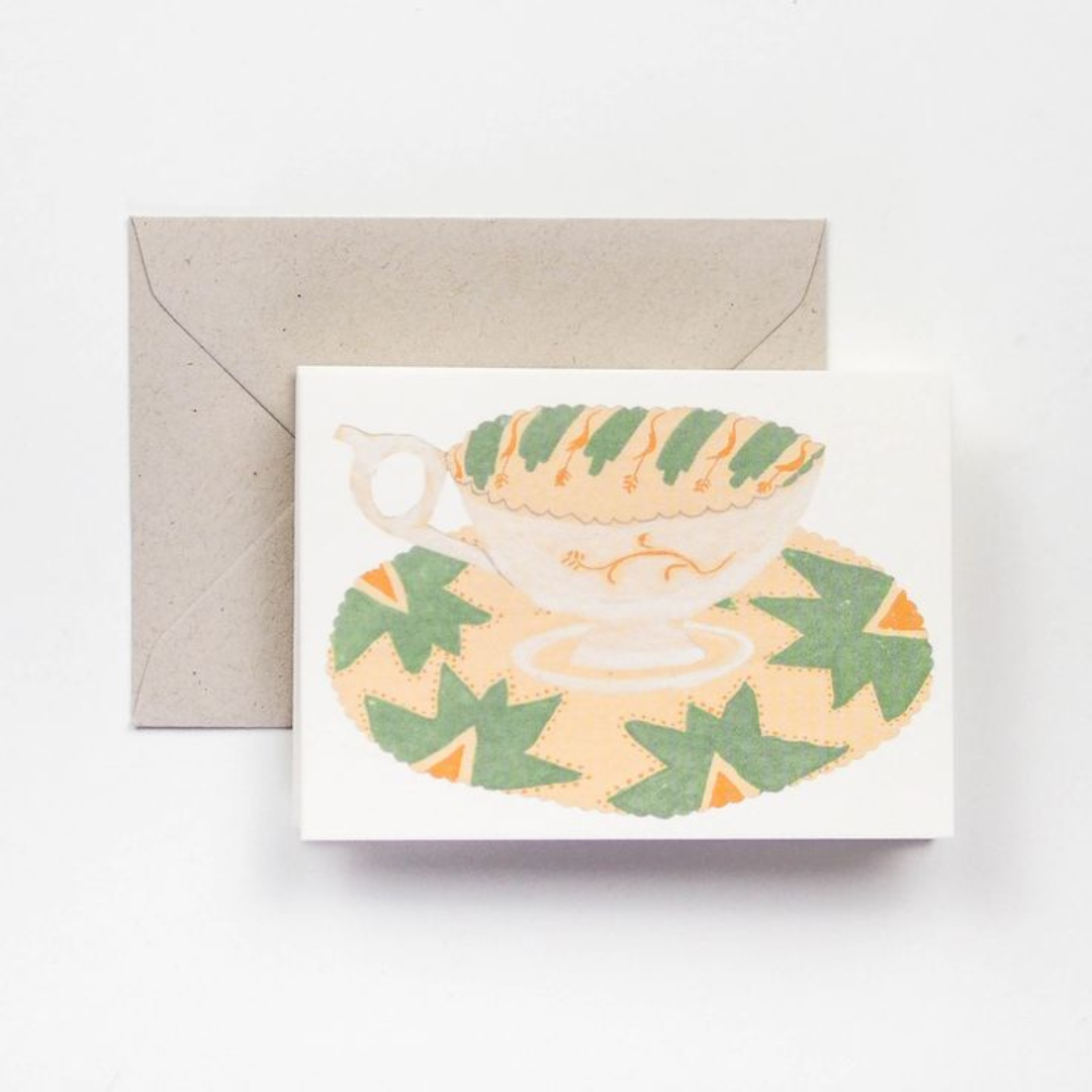 Teacups and Saucers Concertina Mini Card