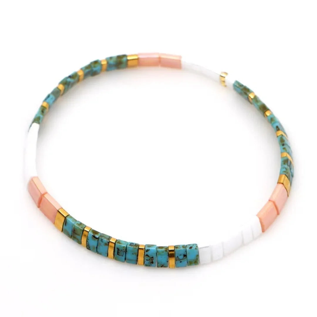 Turquoise Crush Stacker Tila Bracelet