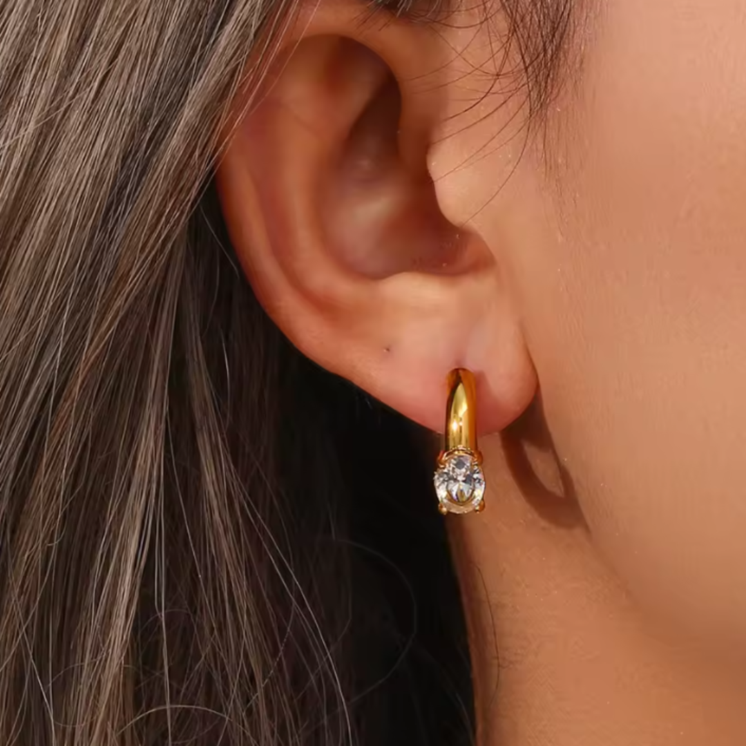 Daily Glam Huggie Waterproof Earrings - Gold