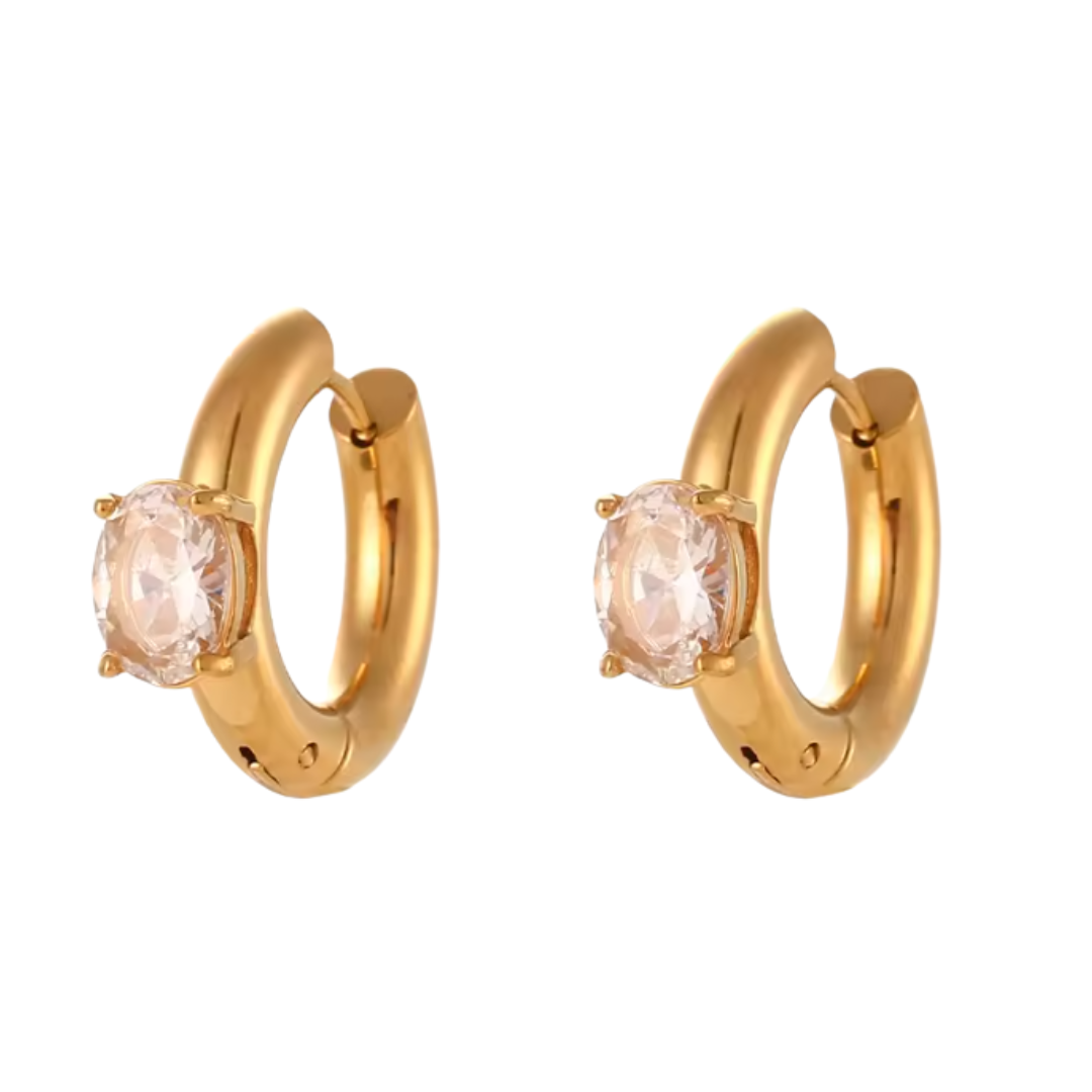 Daily Glam Huggie Waterproof Earrings - Gold