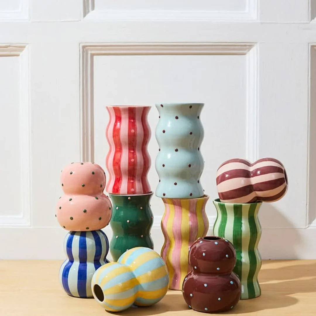 FONDA VASE BLUE STRIPE