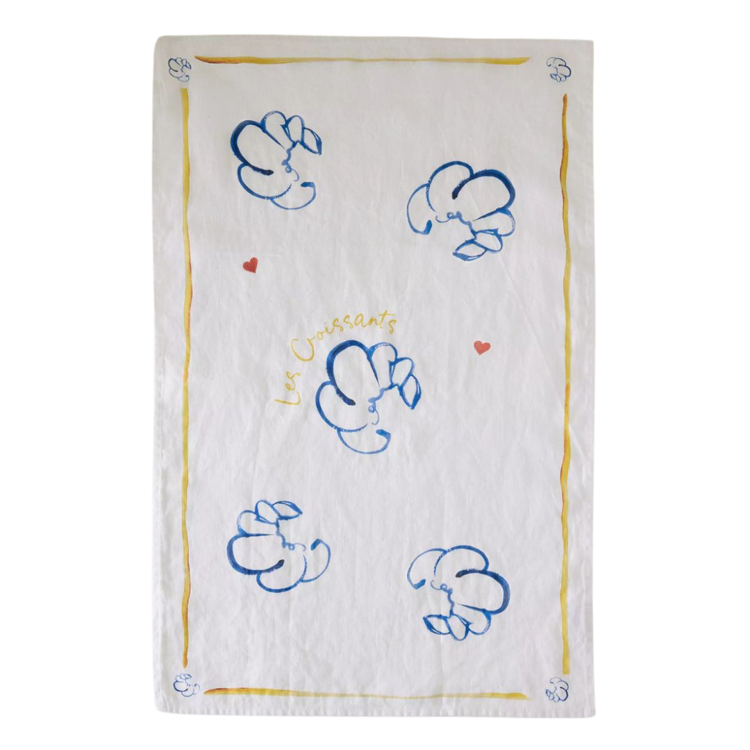 Croissants Illustrated Tea towel