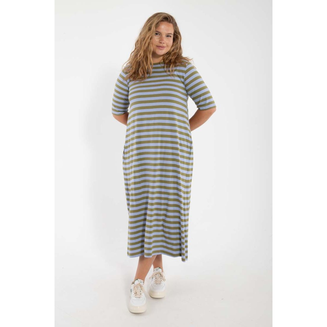 Good News Dress - Olive/Purple