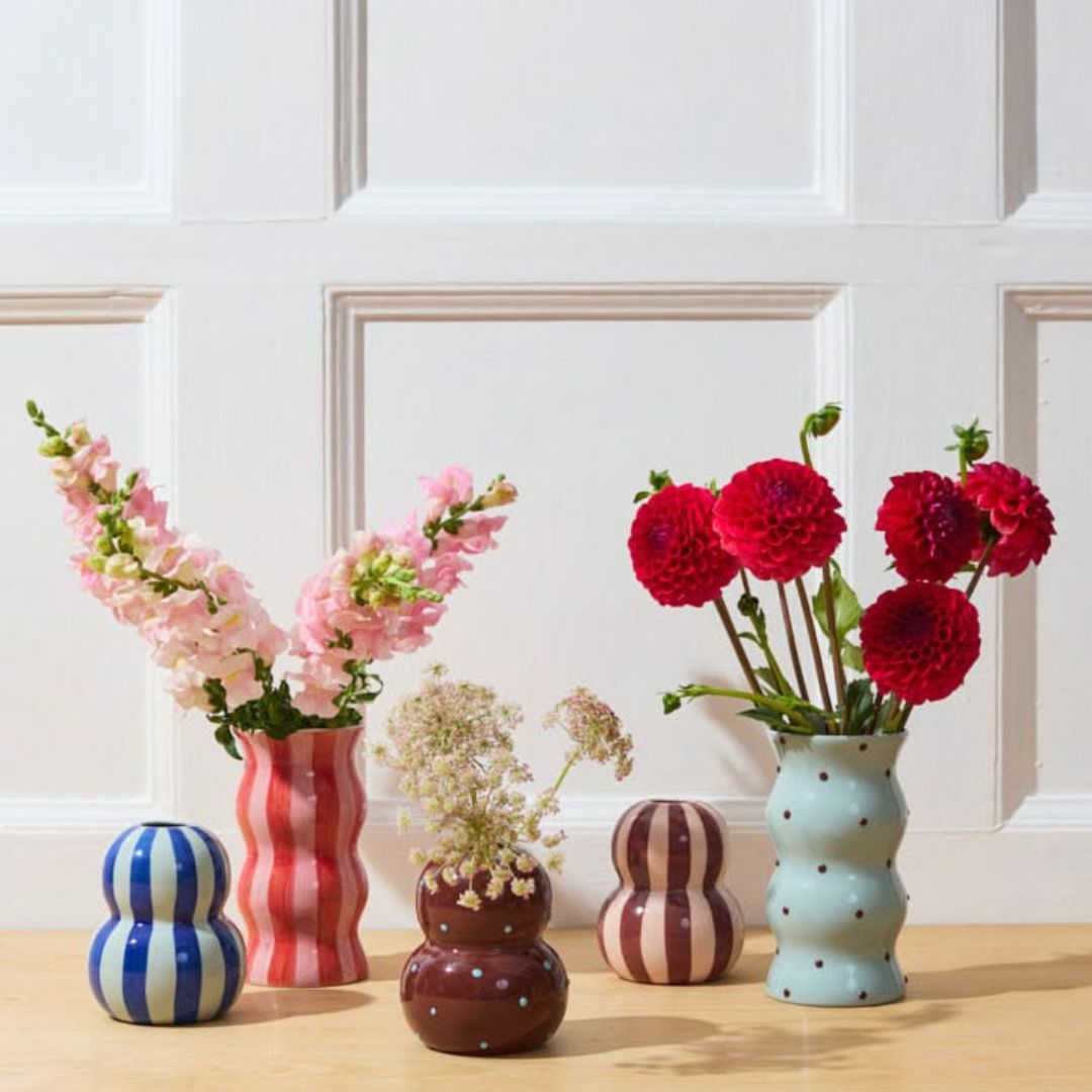 FONDA VASE TONAL BLUE STRIPE