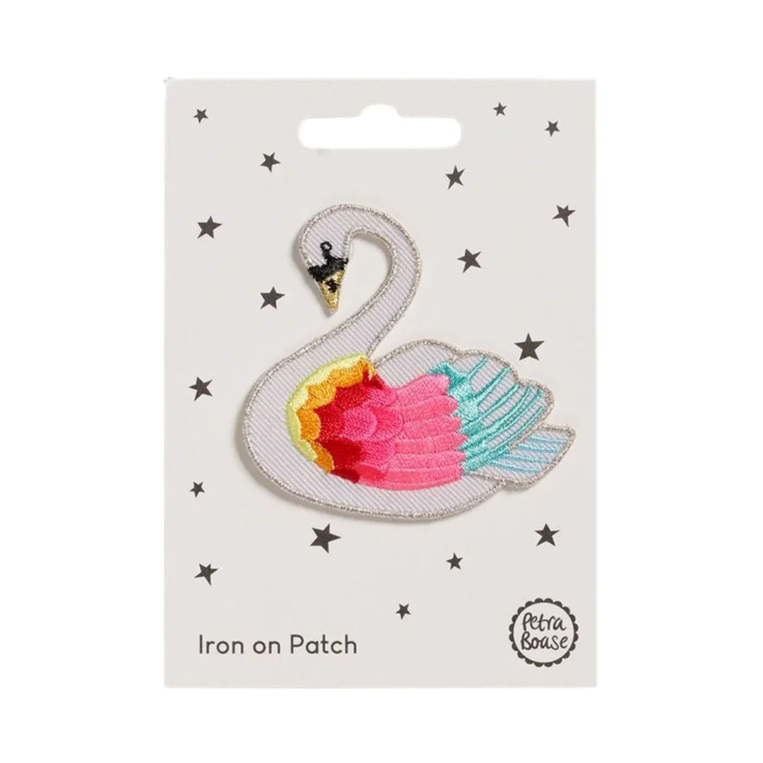 Rainbow Swan Iron on Patch