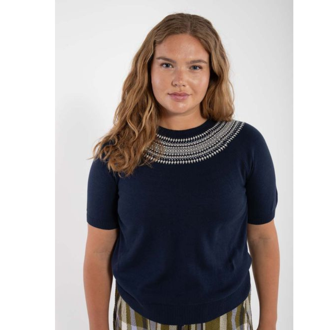 Danesilver Sweater Tee - Dk Navy/Chalk