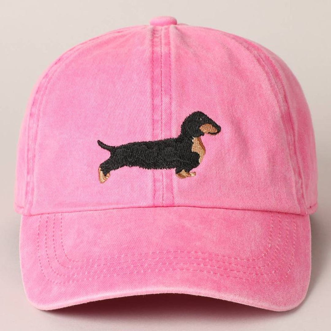 Dachshund Pink Baseball Cap