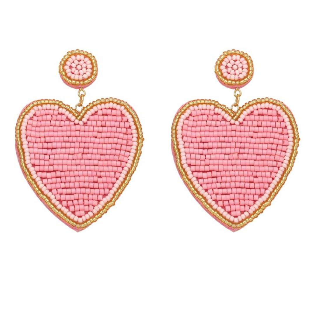 BIG LOVE EARRINGS - PINK - 50% OFF