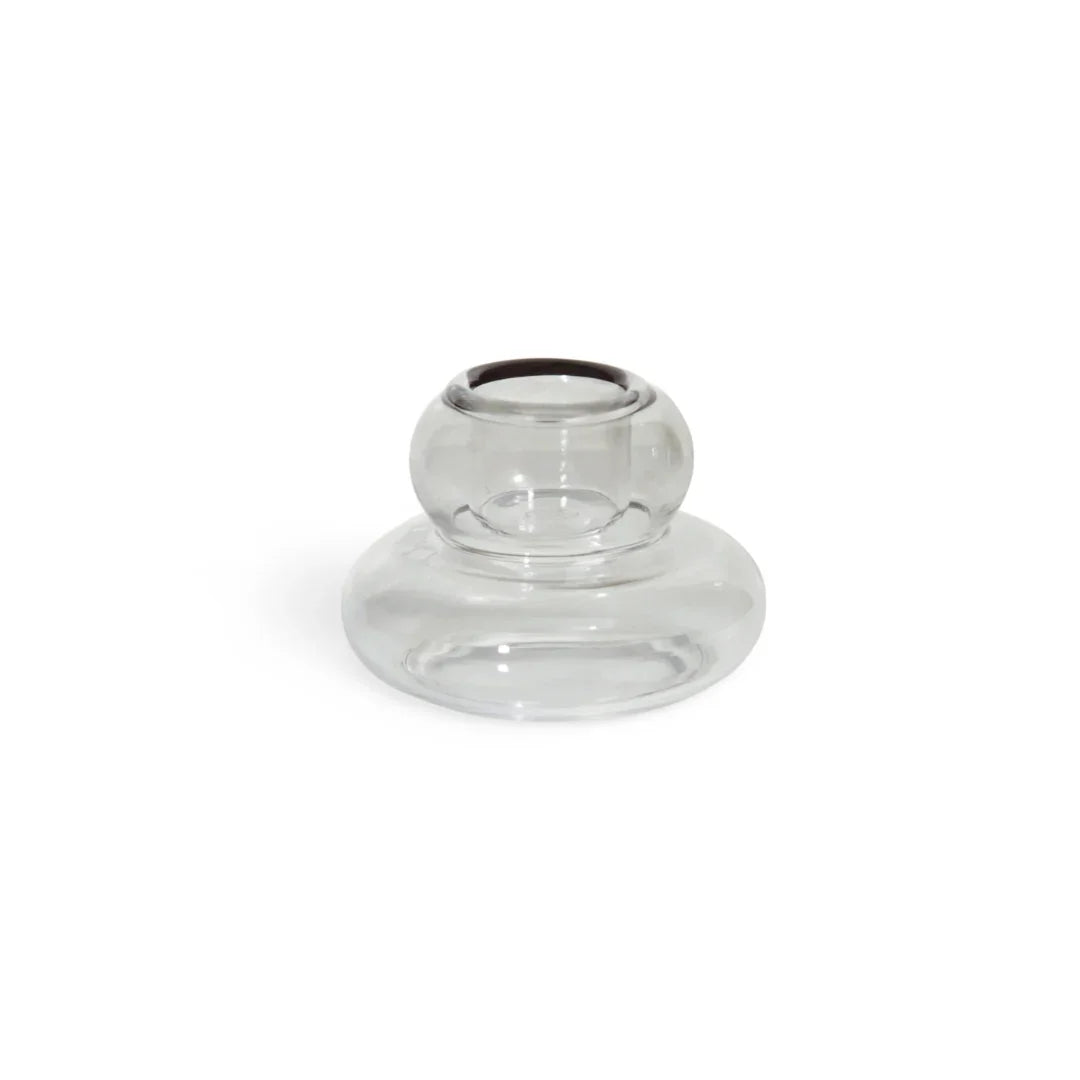 Candle holder whipped small - Smoke