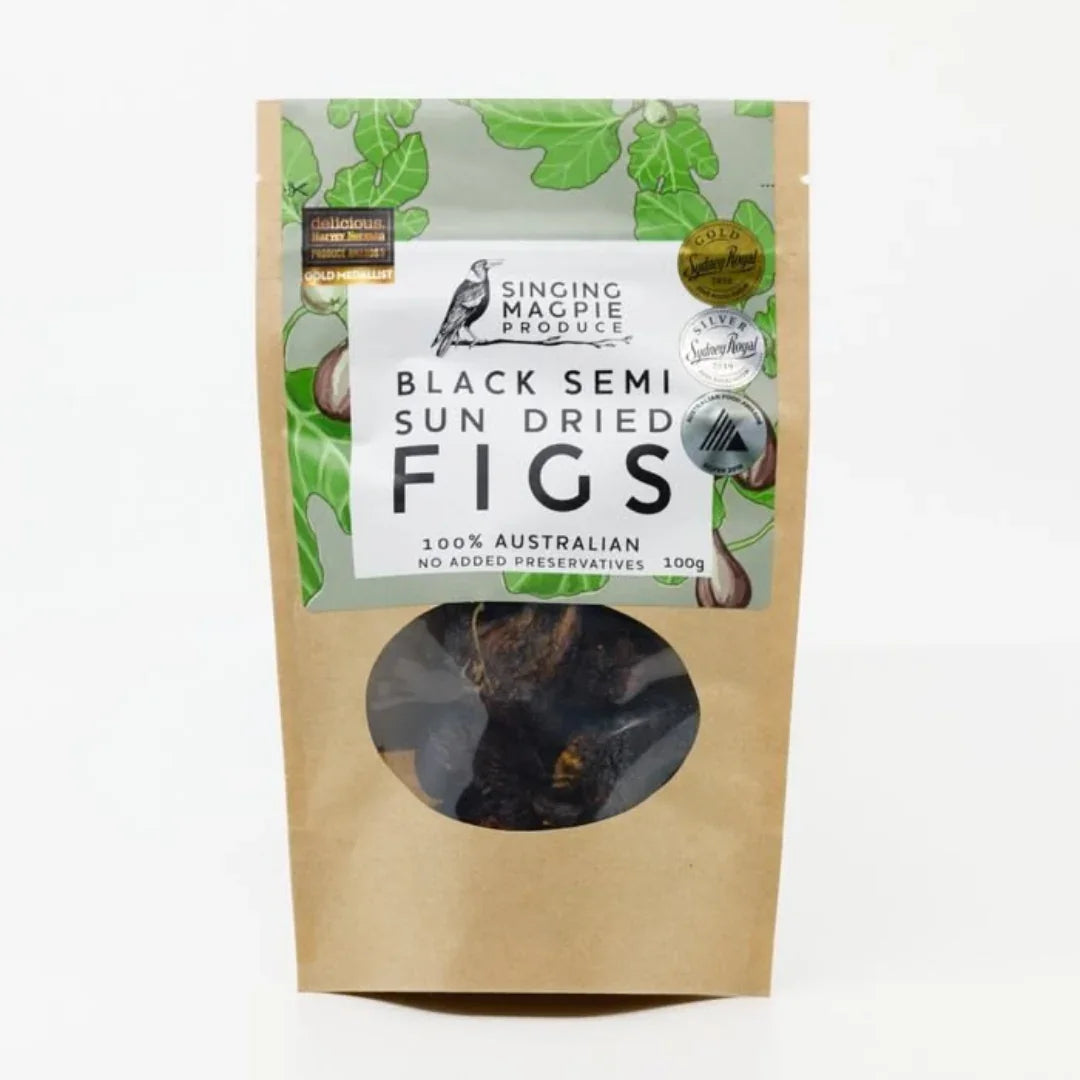 Singing Magpie Produce Black Genoa Semi Sun-Dried Figs – 100g