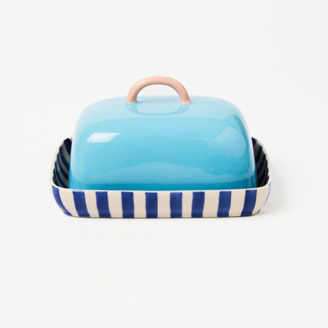 Bloomie Blue Butter Dish