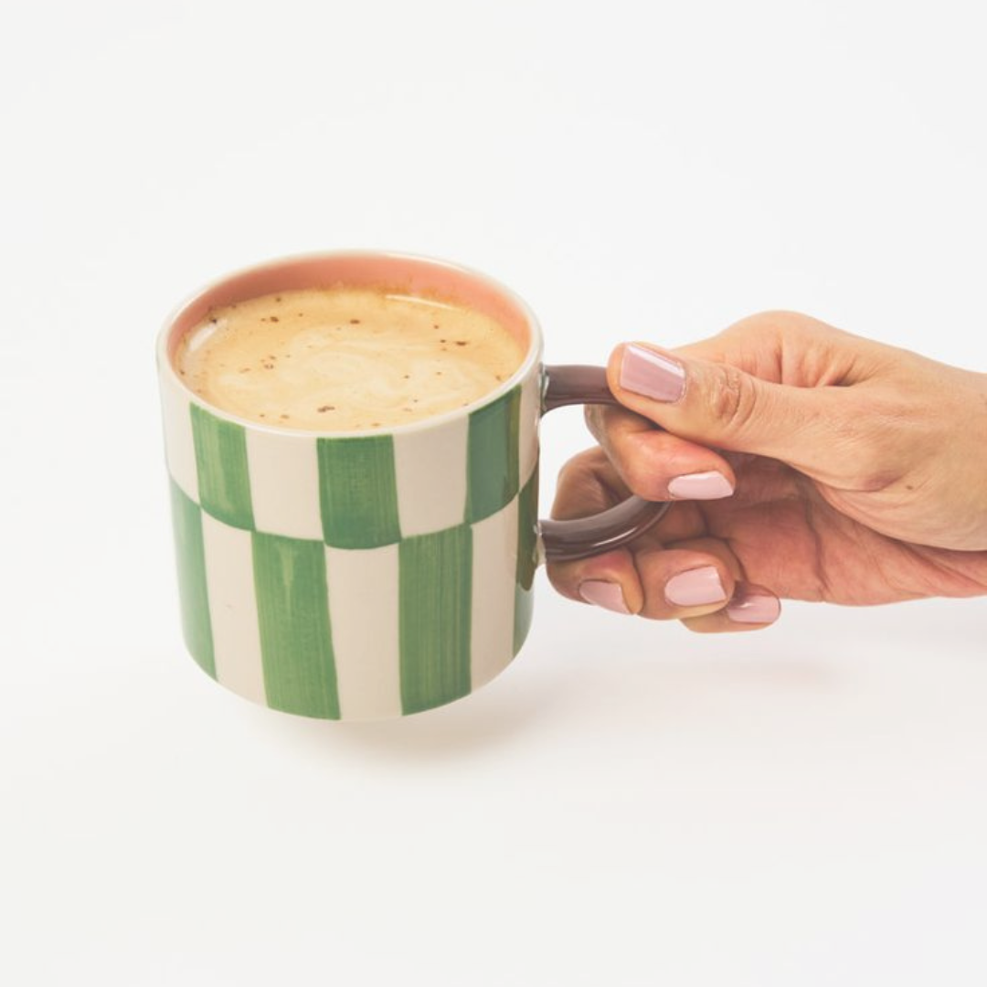 Bloomie Green Check Mug