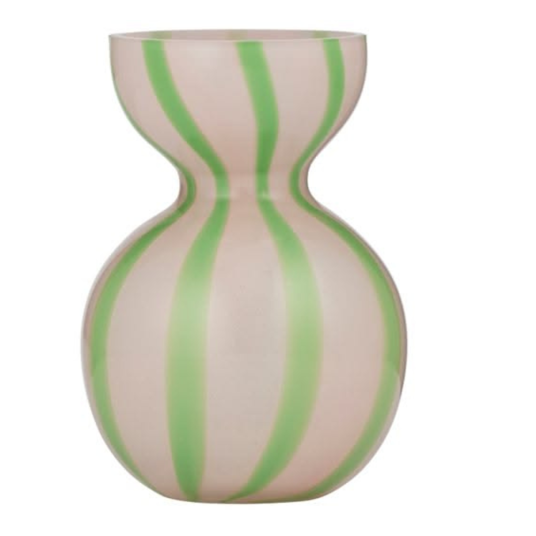 Bobbi Glass Vase - Pink/Emerald