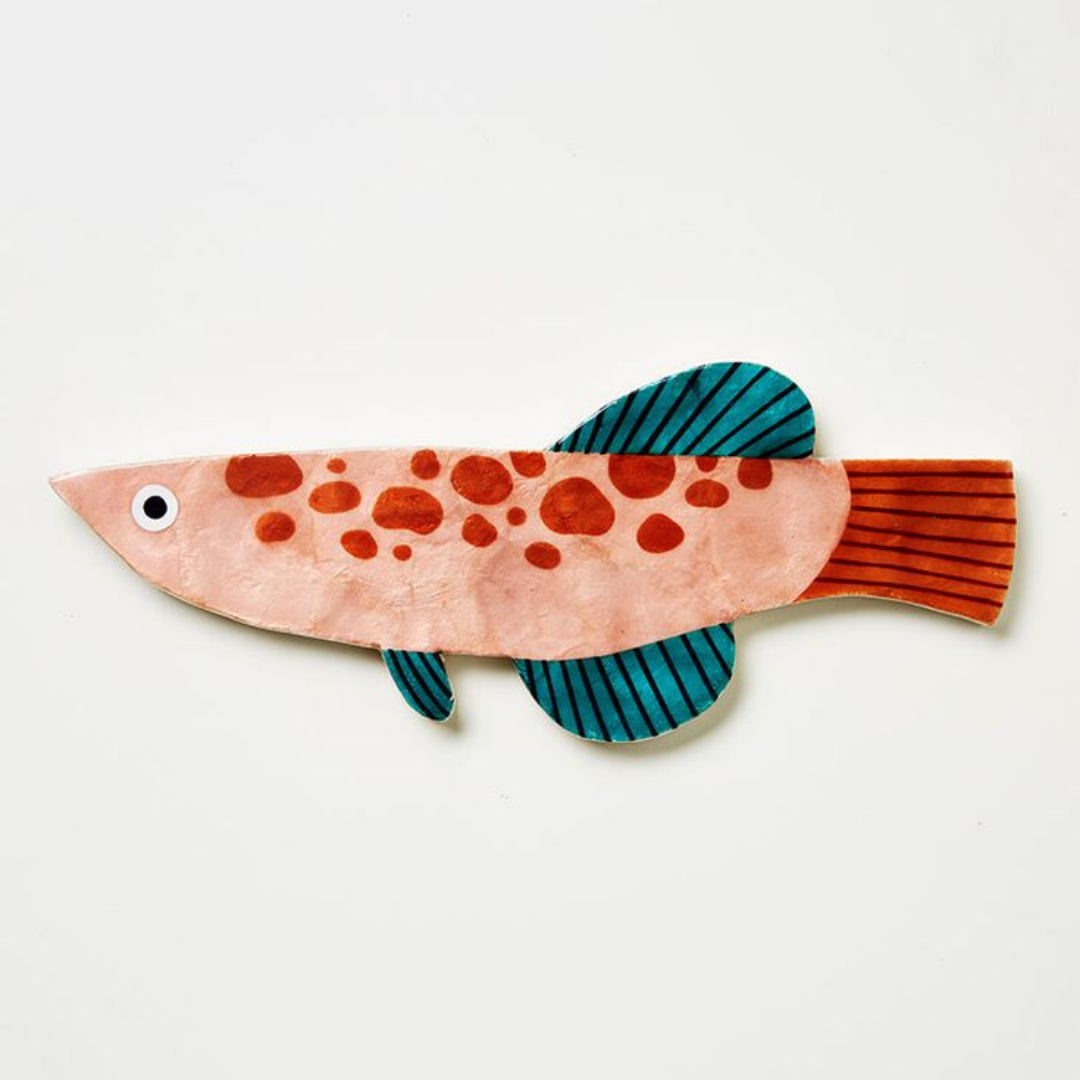 COMET FISH CAPIZ SHELL WALL ART