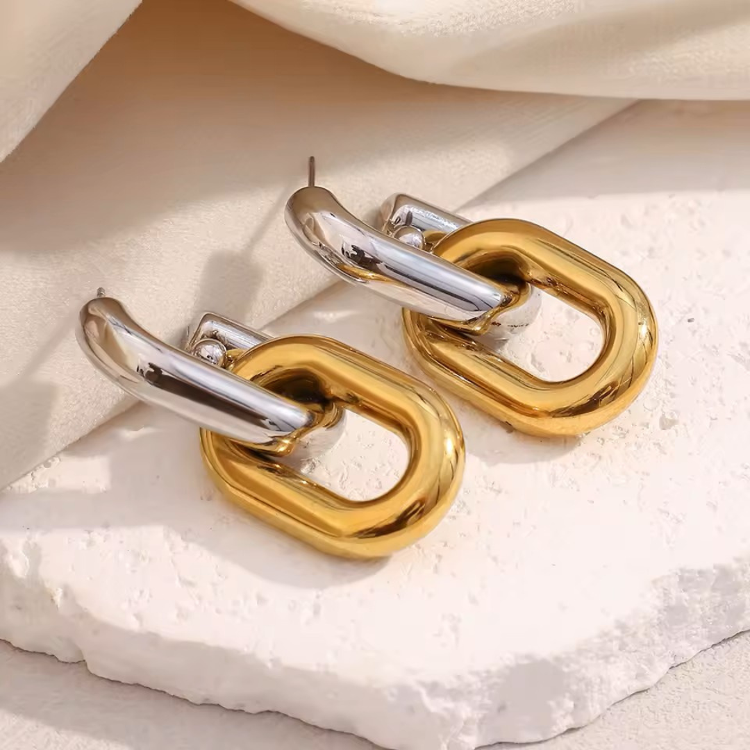 Chain of Command Waterproof Earrings - Two Tone