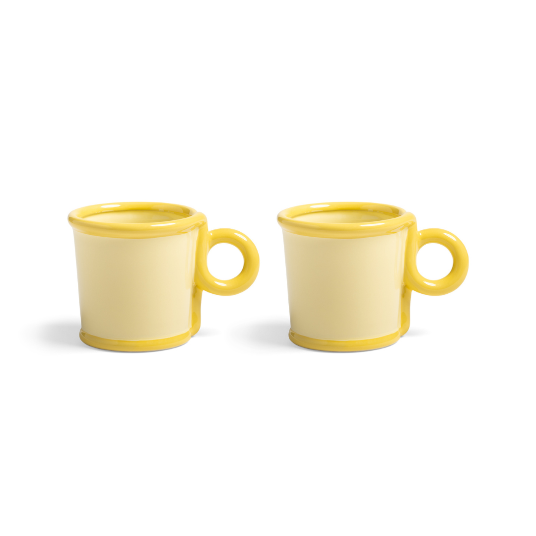 Loop Mugs Yellow - Set of 2 by &Klevering