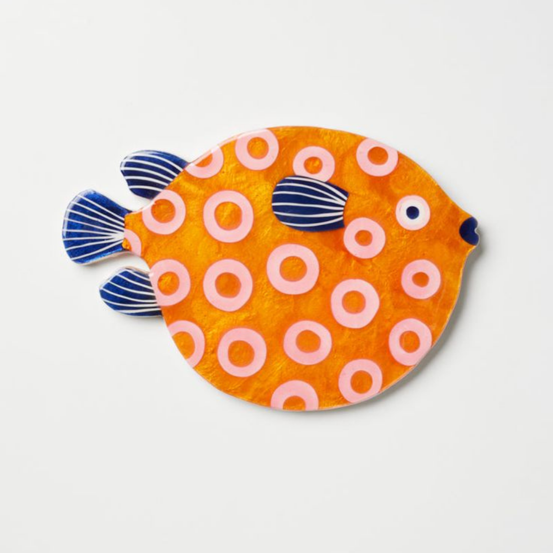 LASSO FISH CAPIZ SHELL WALL ART - LAST ONE!