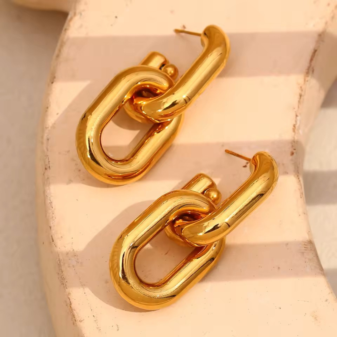 Chain of Command Waterproof Earrings - Gold