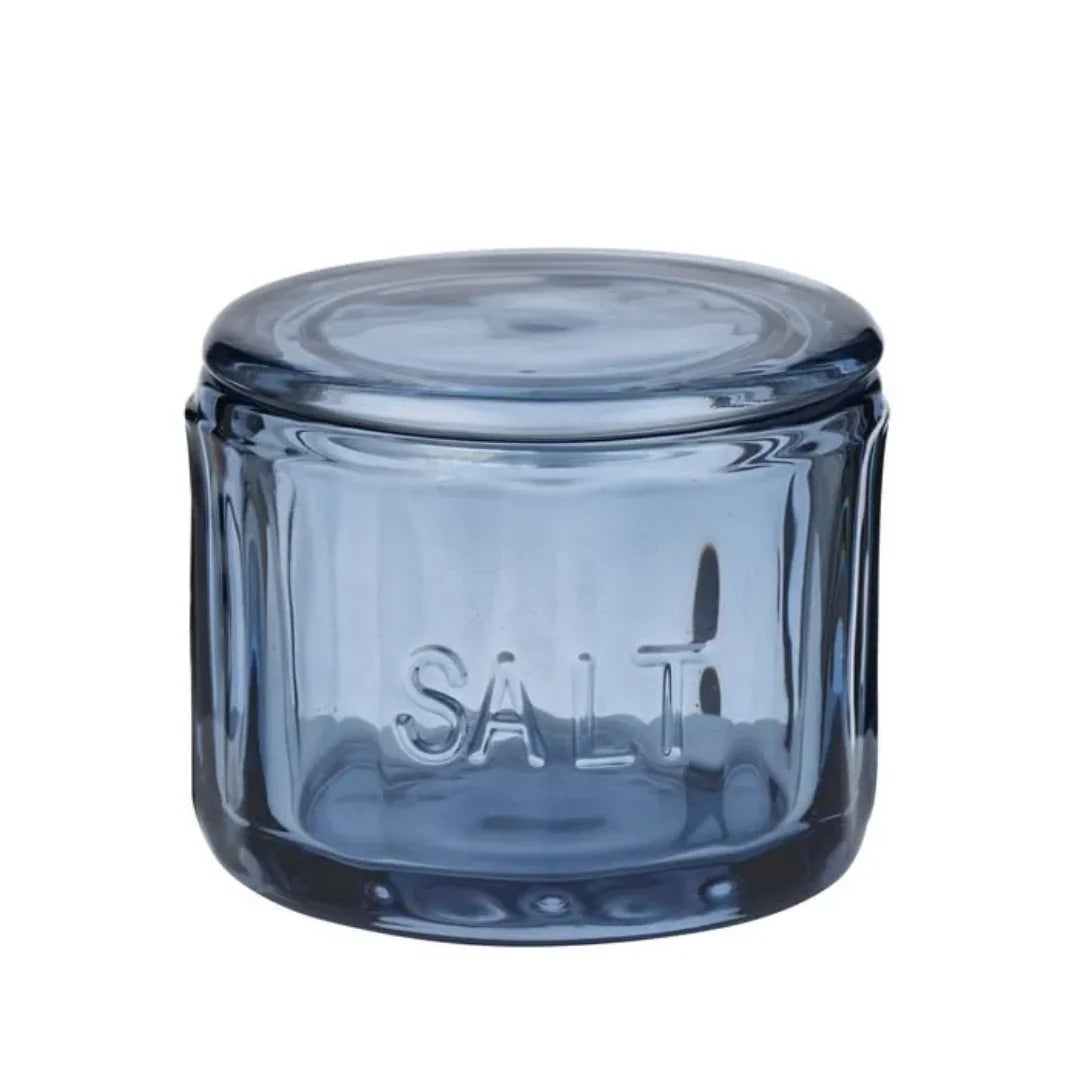 Blue Glass Salt Jar