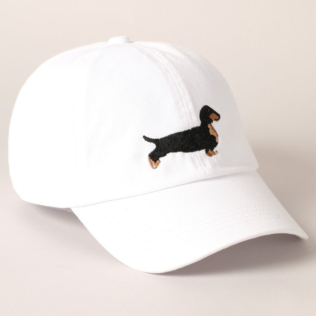 Dachshund White Baseball Cap
