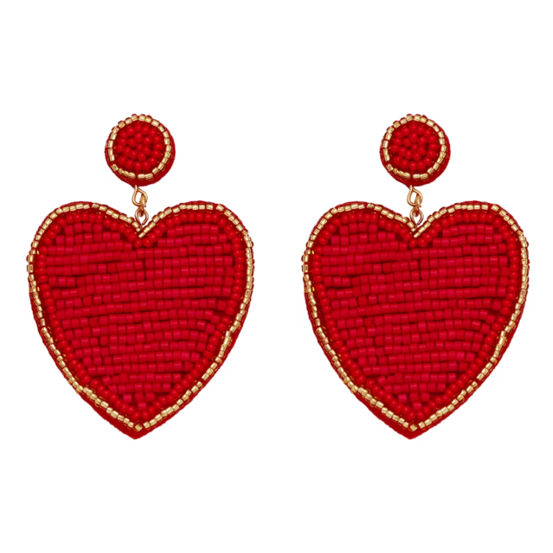 BIG LOVE EARRINGS - Red