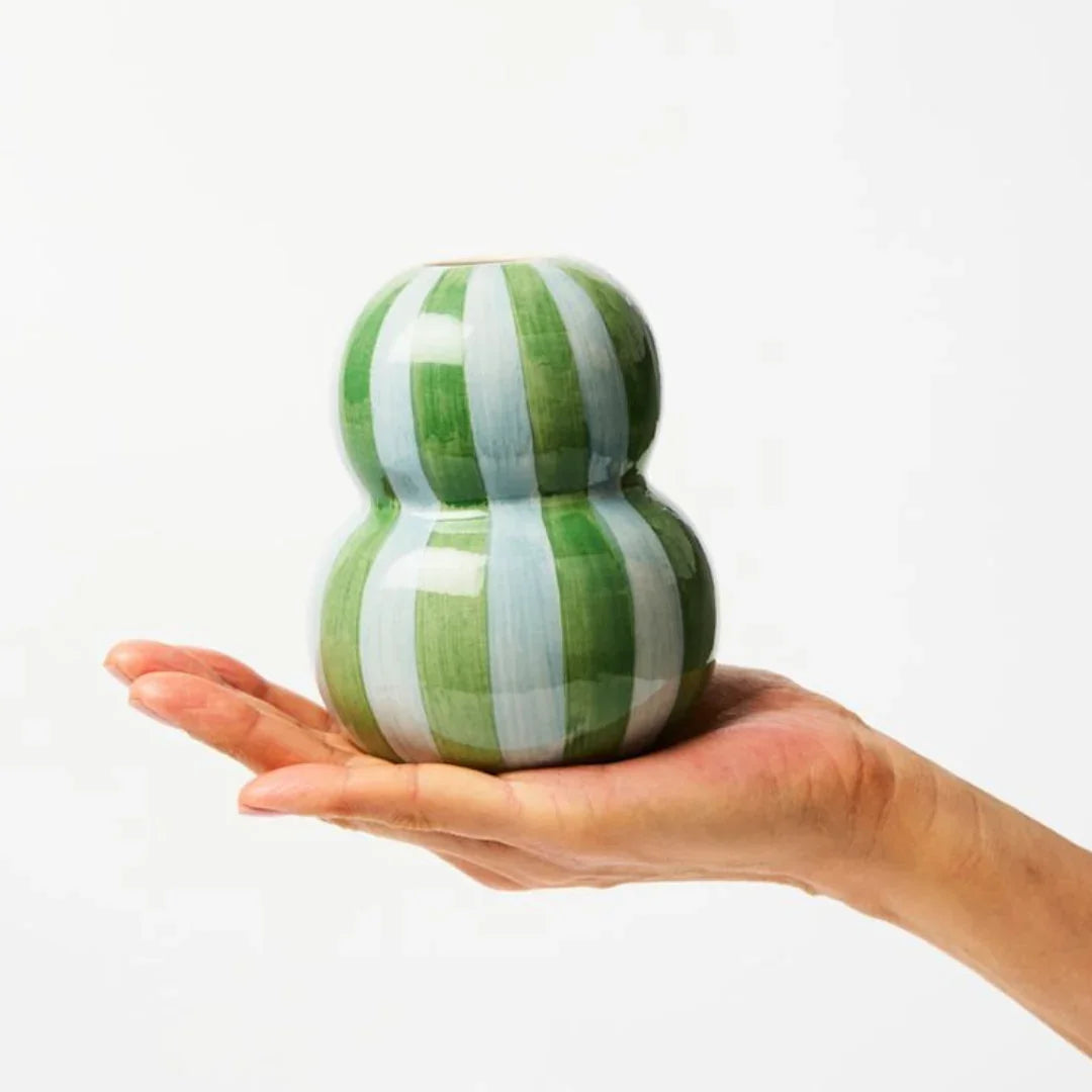 Fonda Green Blue Stripe Vase