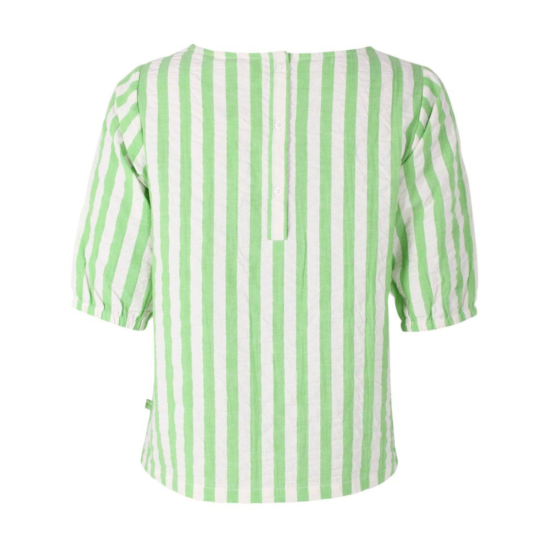 Seersucker Shirt - Bright Green/Chalk