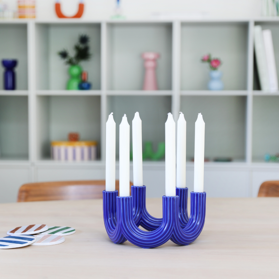 Churros Candle Holder Blue By &Klevering
