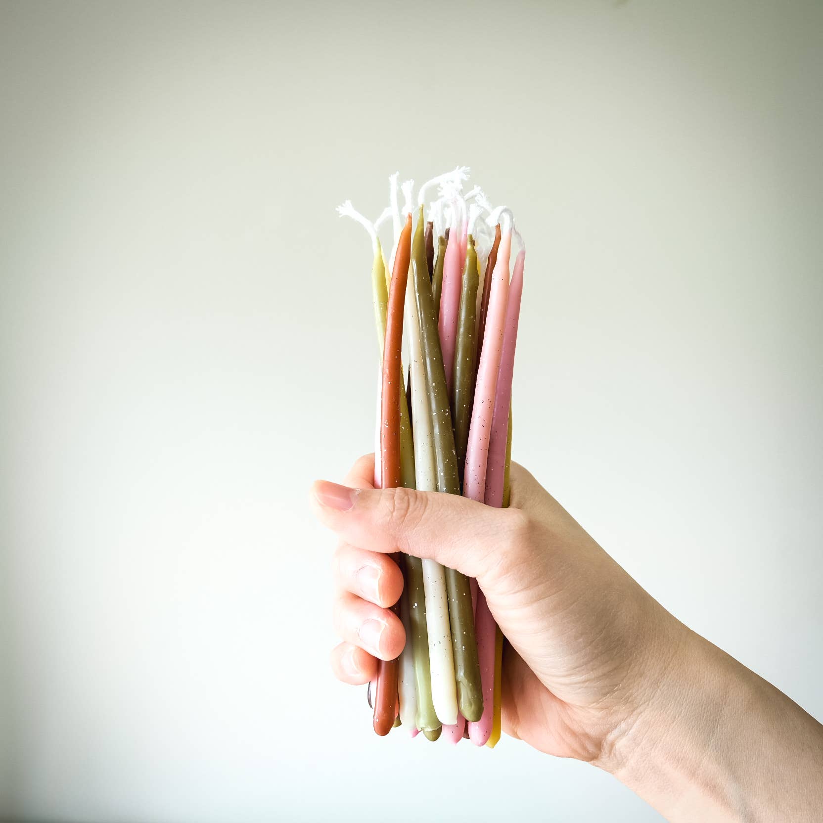 Birthday Beeswax Candles With Glitter - set of 15