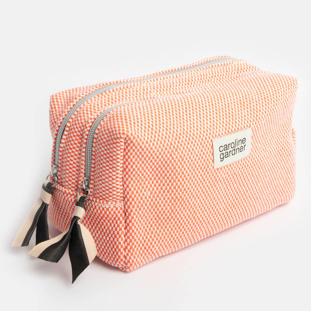 Orange Woven Large Travel Washbag By Caroline Gardner