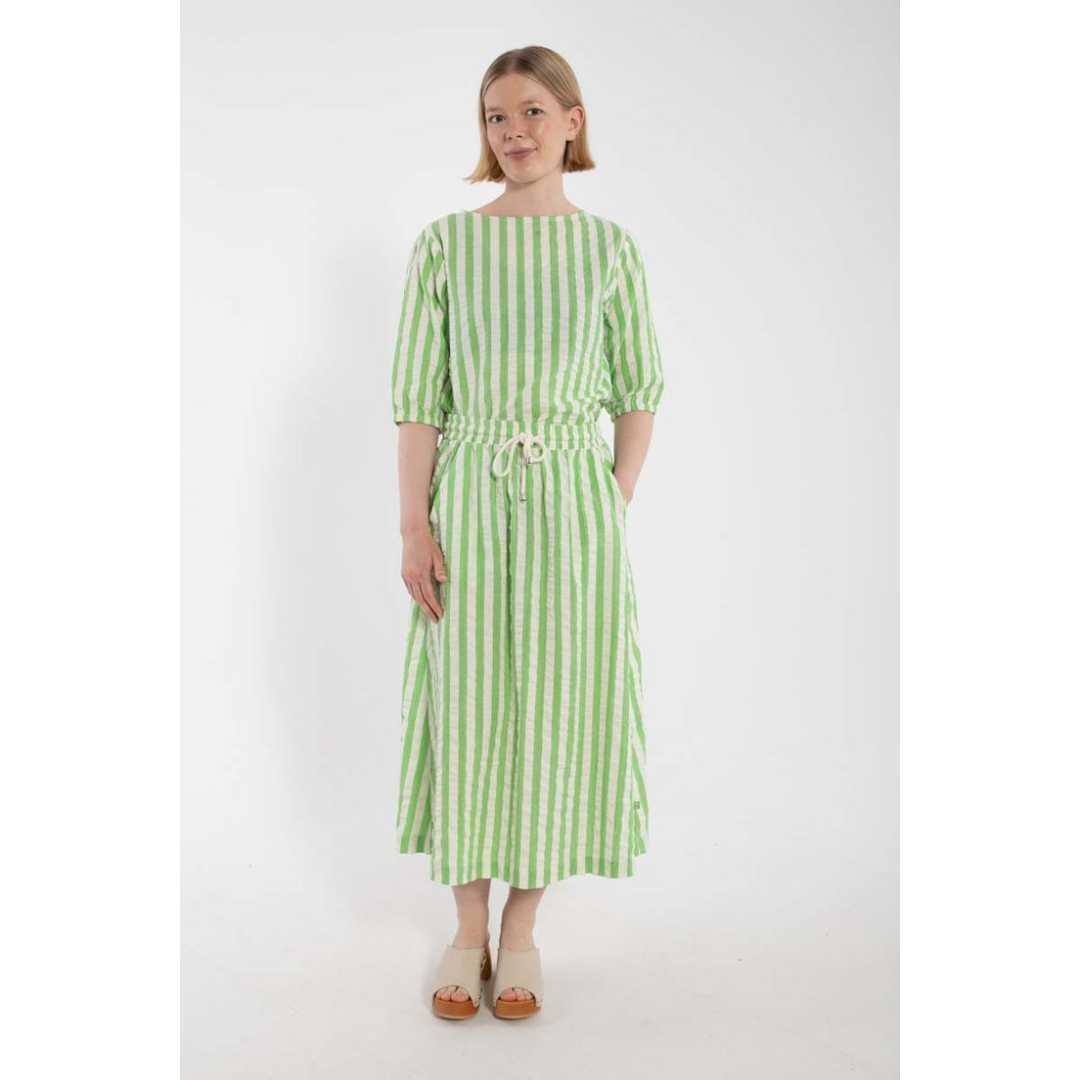 Seersucker Shirt - Bright Green/Chalk