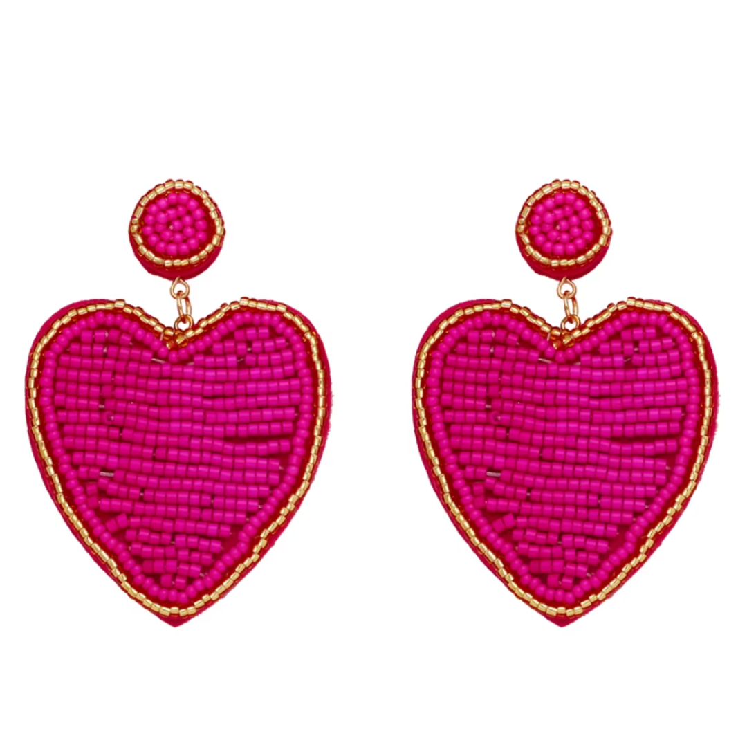 BIG LOVE EARRINGS - Fuchsia - 50% OFF