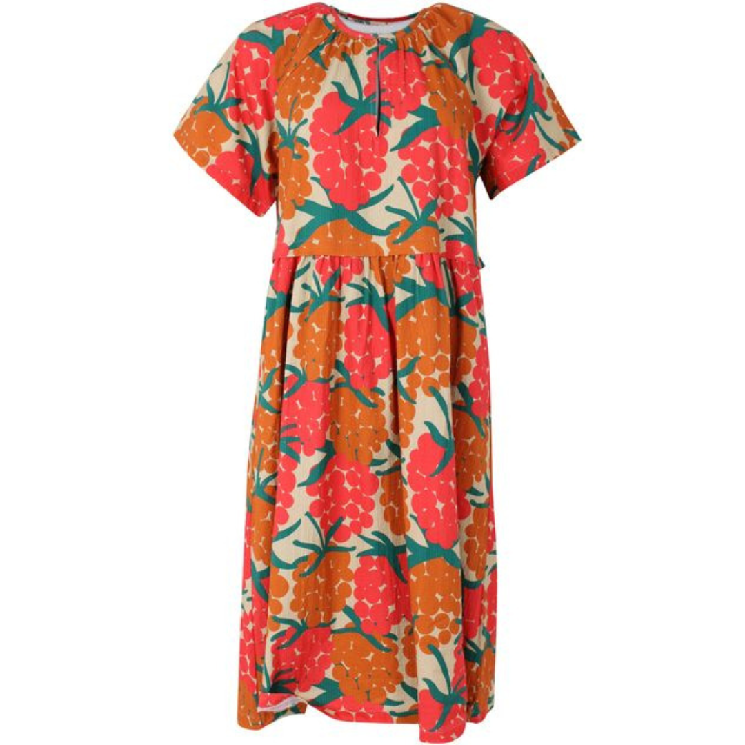 Daneluft Seersucker Dress Beige MAXIBERRY