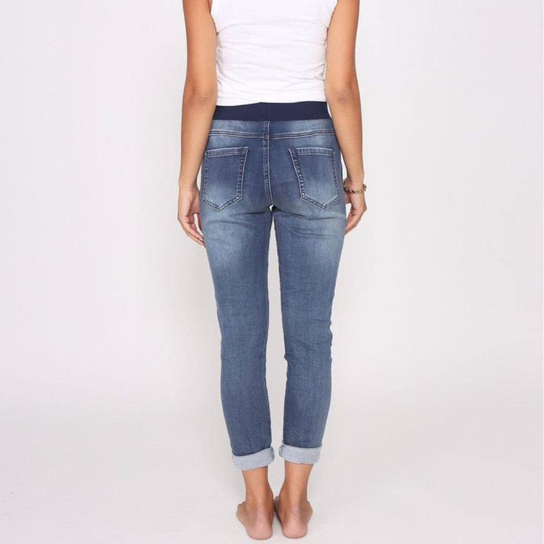 RILEY STRETCH DENIM JOGGER - BLUE WASH