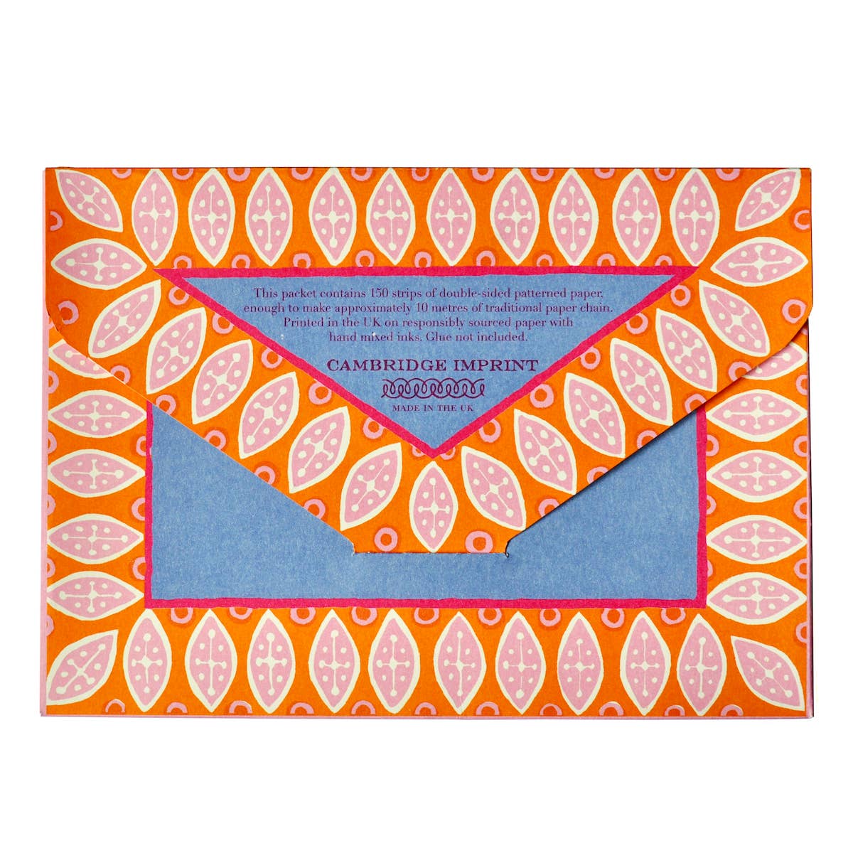 Cambridge Imprint paperchain kit 4 with patterned paper strips and finished paperchain, view 2