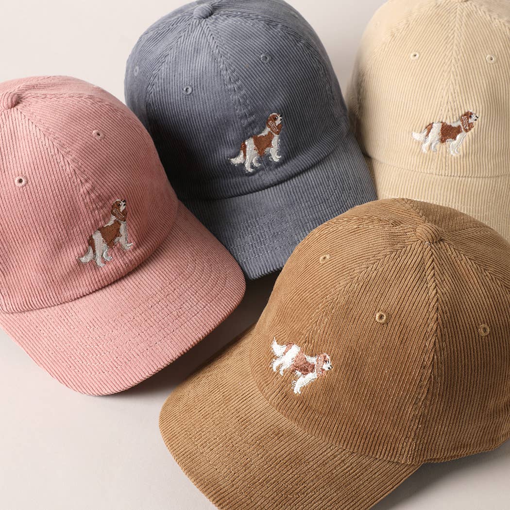 Cavalier King Corduroy Cap - Blue Grey