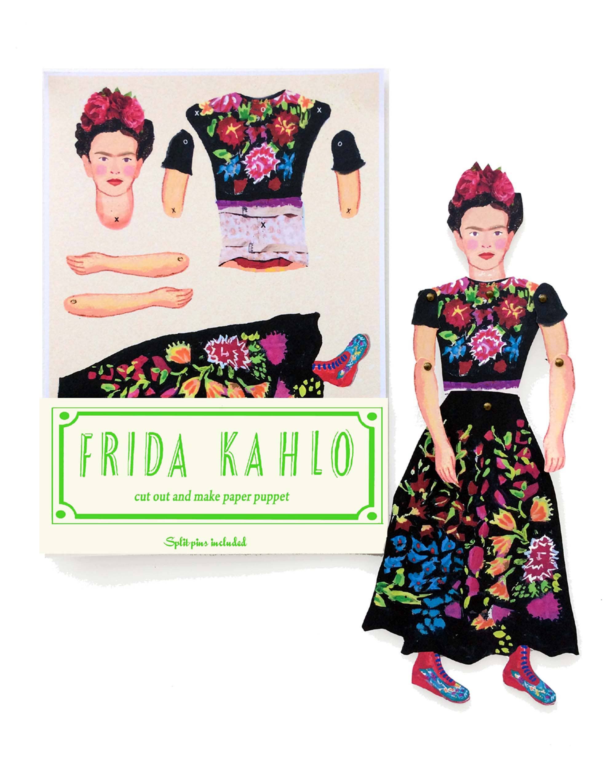 Cut & Make Frida Paper Puppet