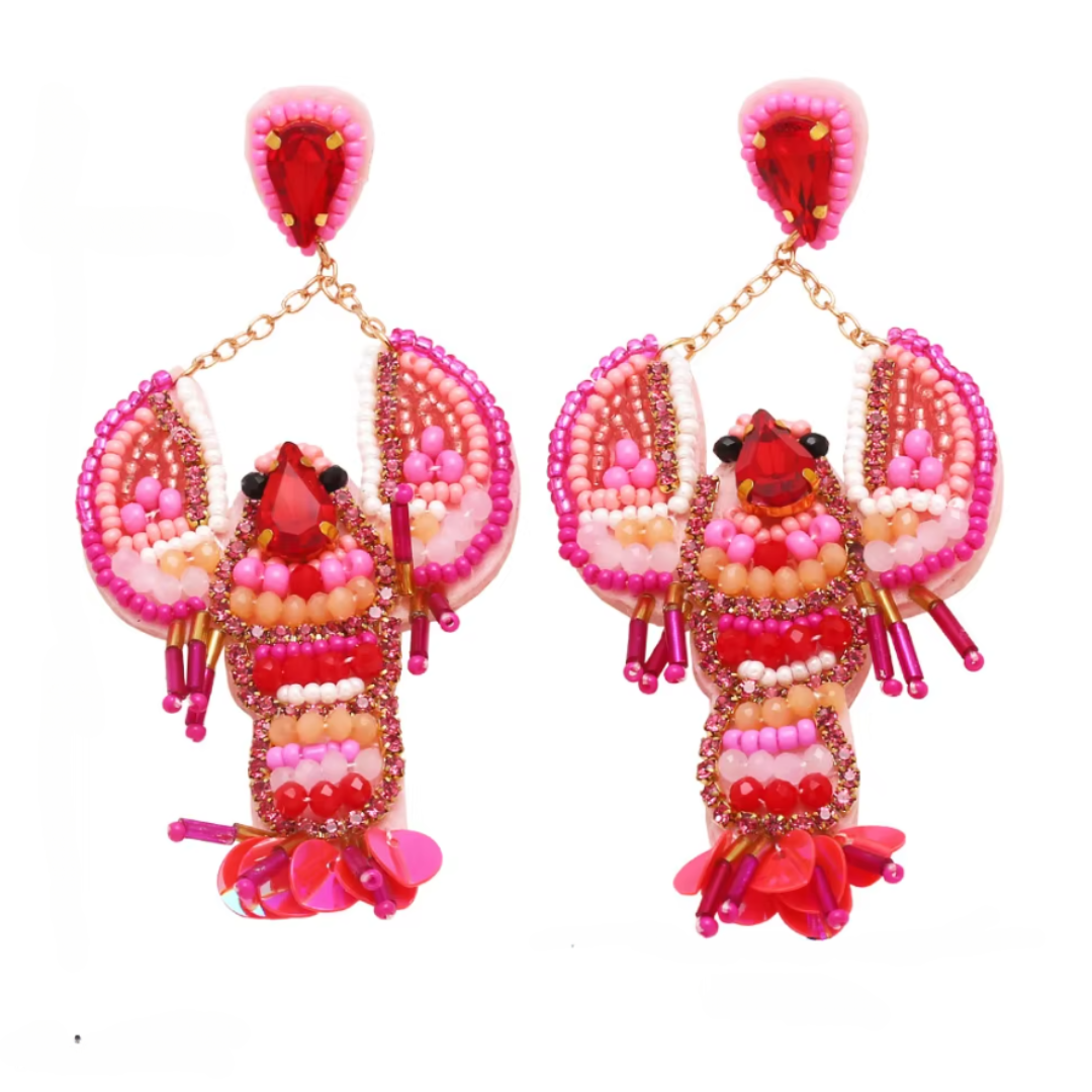 Lobster Earrings - Pretty in Pink - 50% OFF
