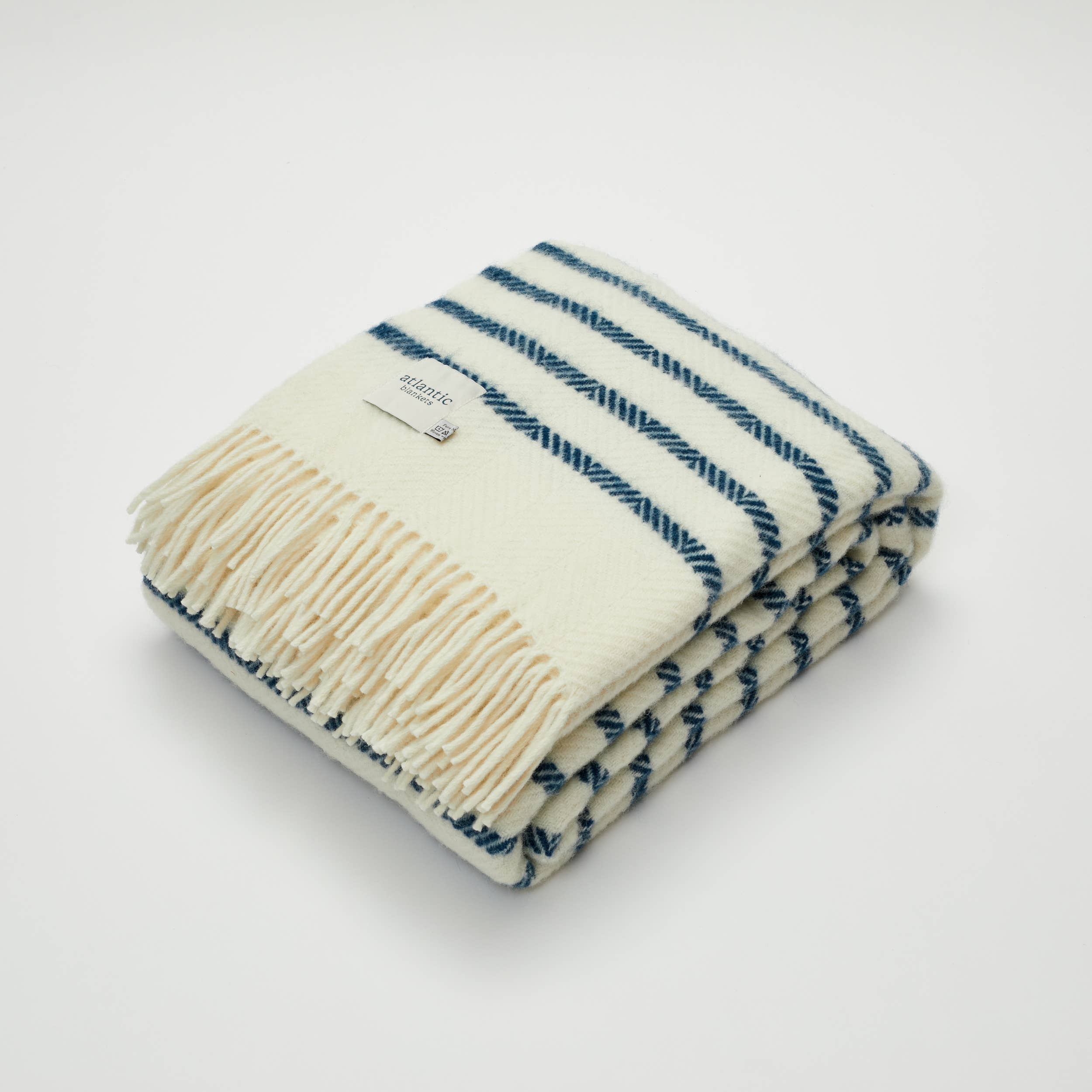 Sailor Blue Stripe Wool Blanket - King Size