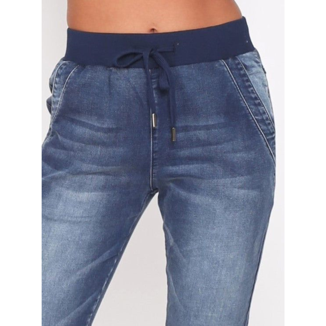 RILEY STRETCH DENIM JOGGER - BLUE WASH