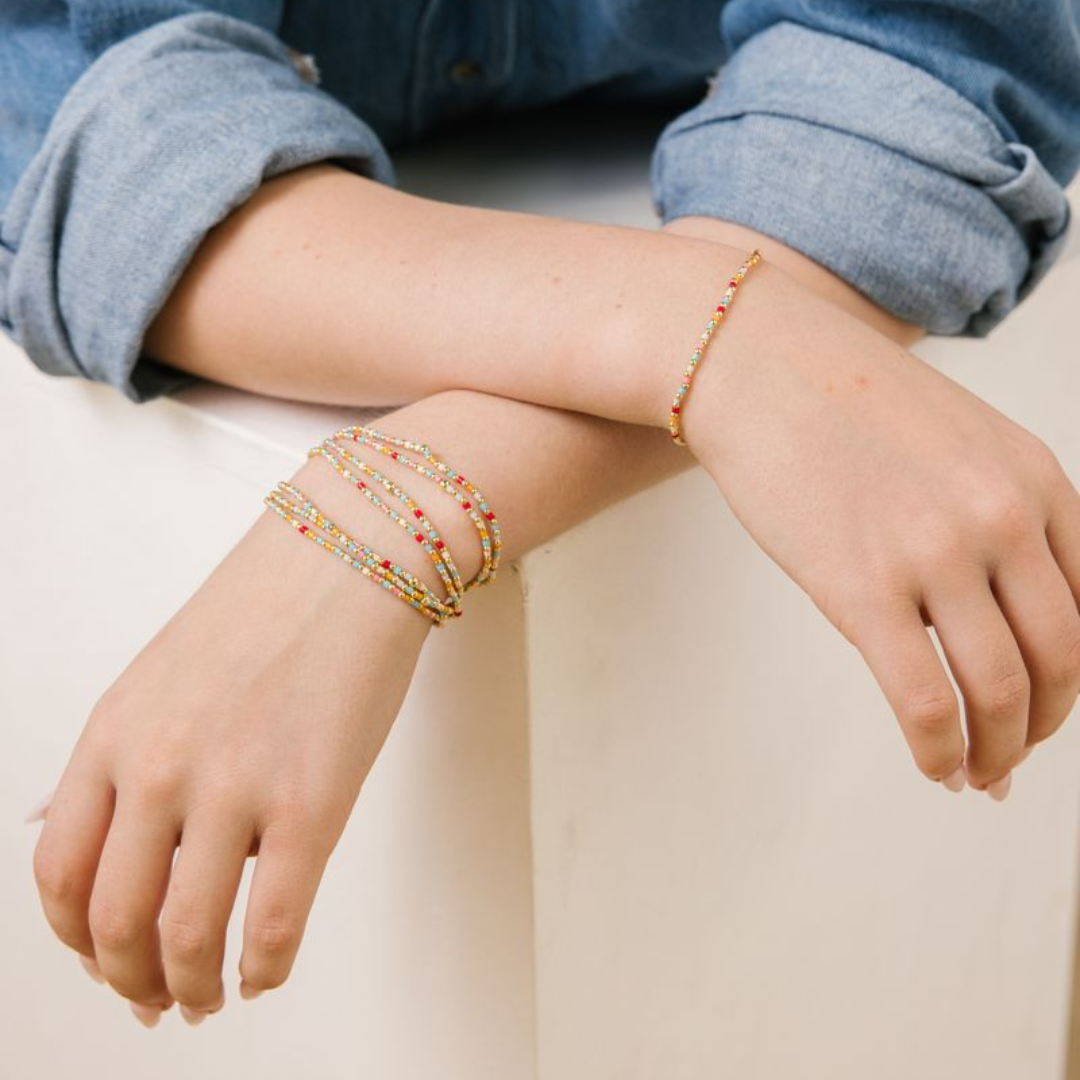 Dainty Seed Bead Bracelet - Multi