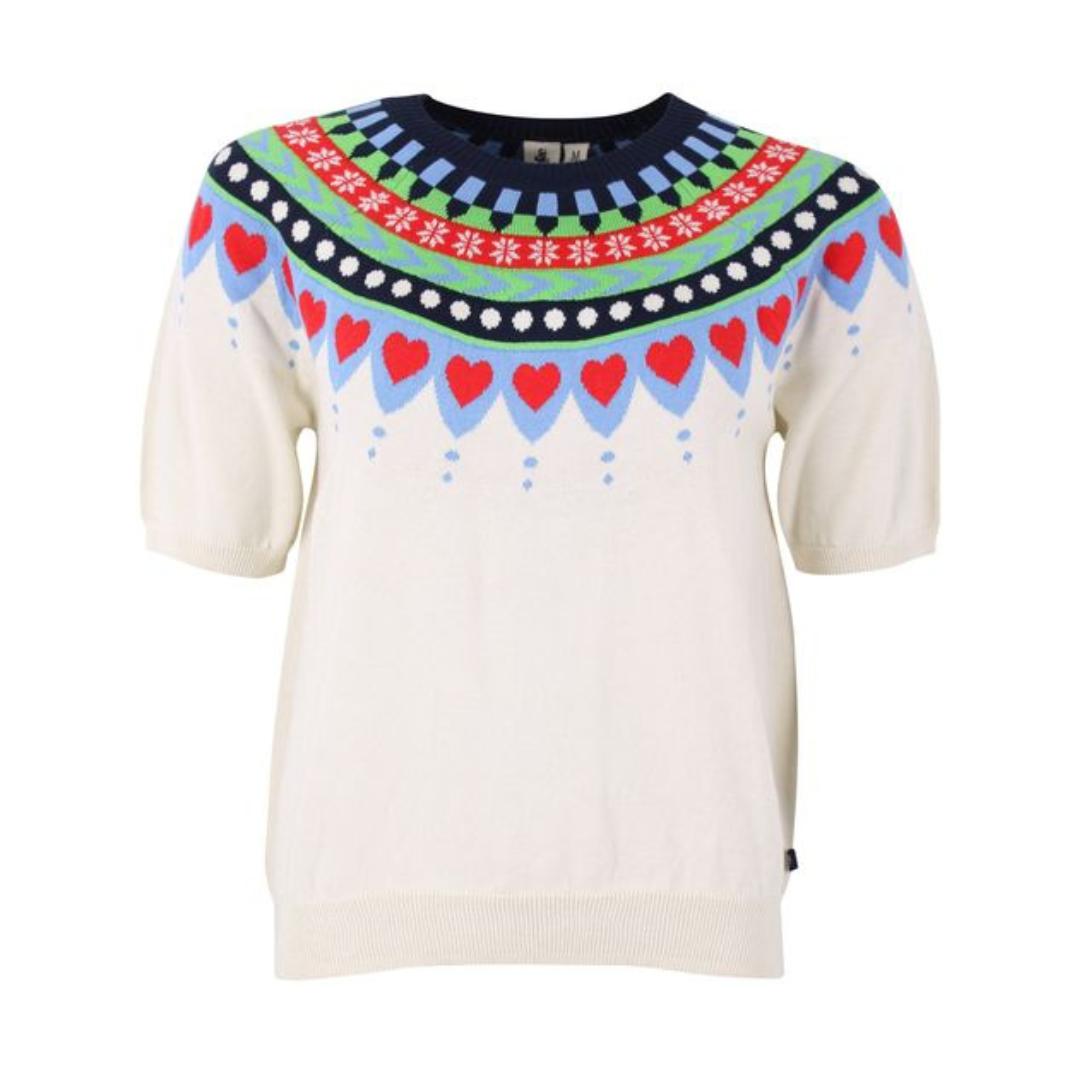 Cotton Knit Sweater Tee -  Chalk - 50% OFF