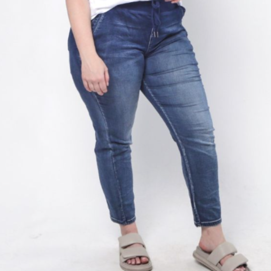 RILEY STRETCH DENIM JOGGER - BLUE WASH