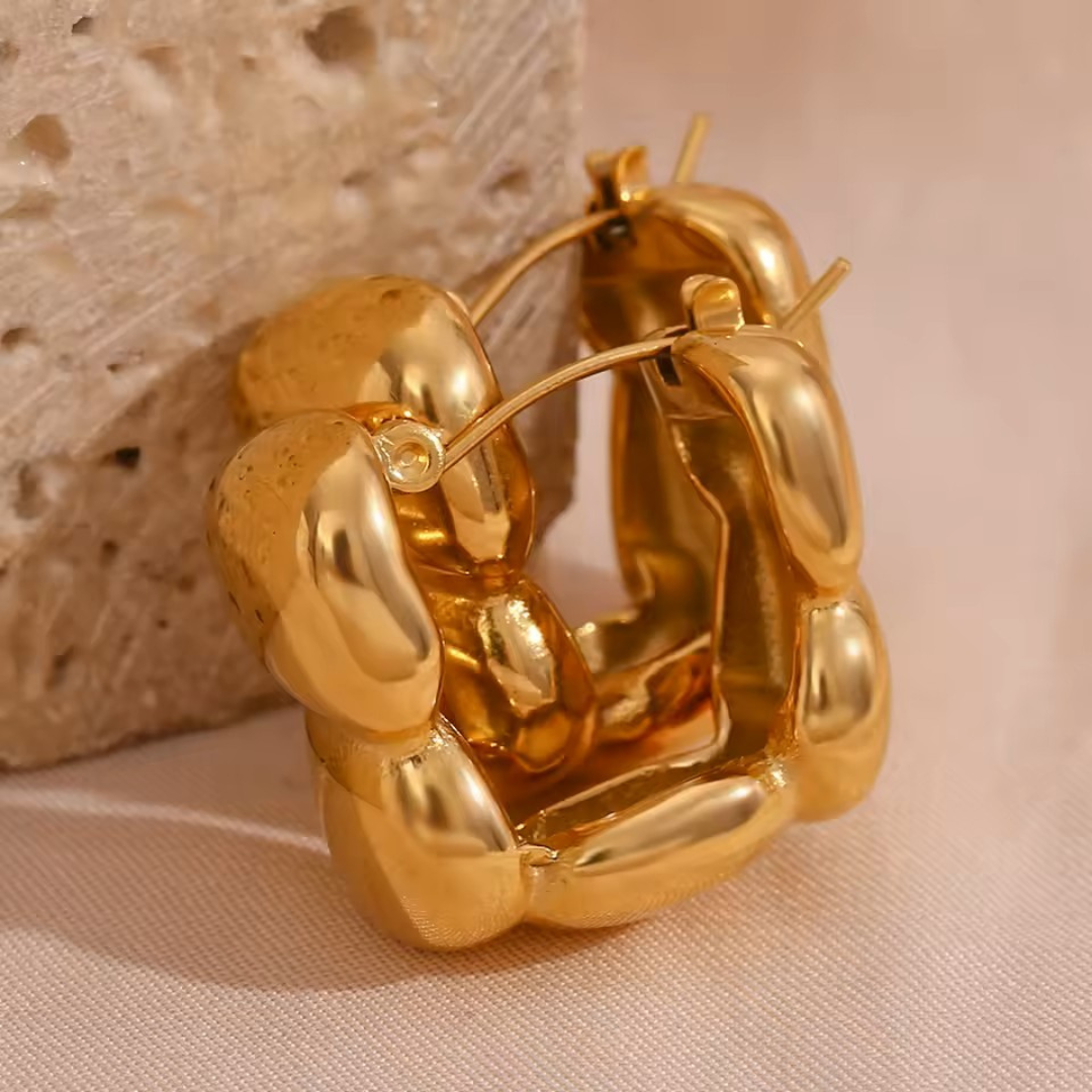 Goldie Squared Waterproof Hoop Earrings