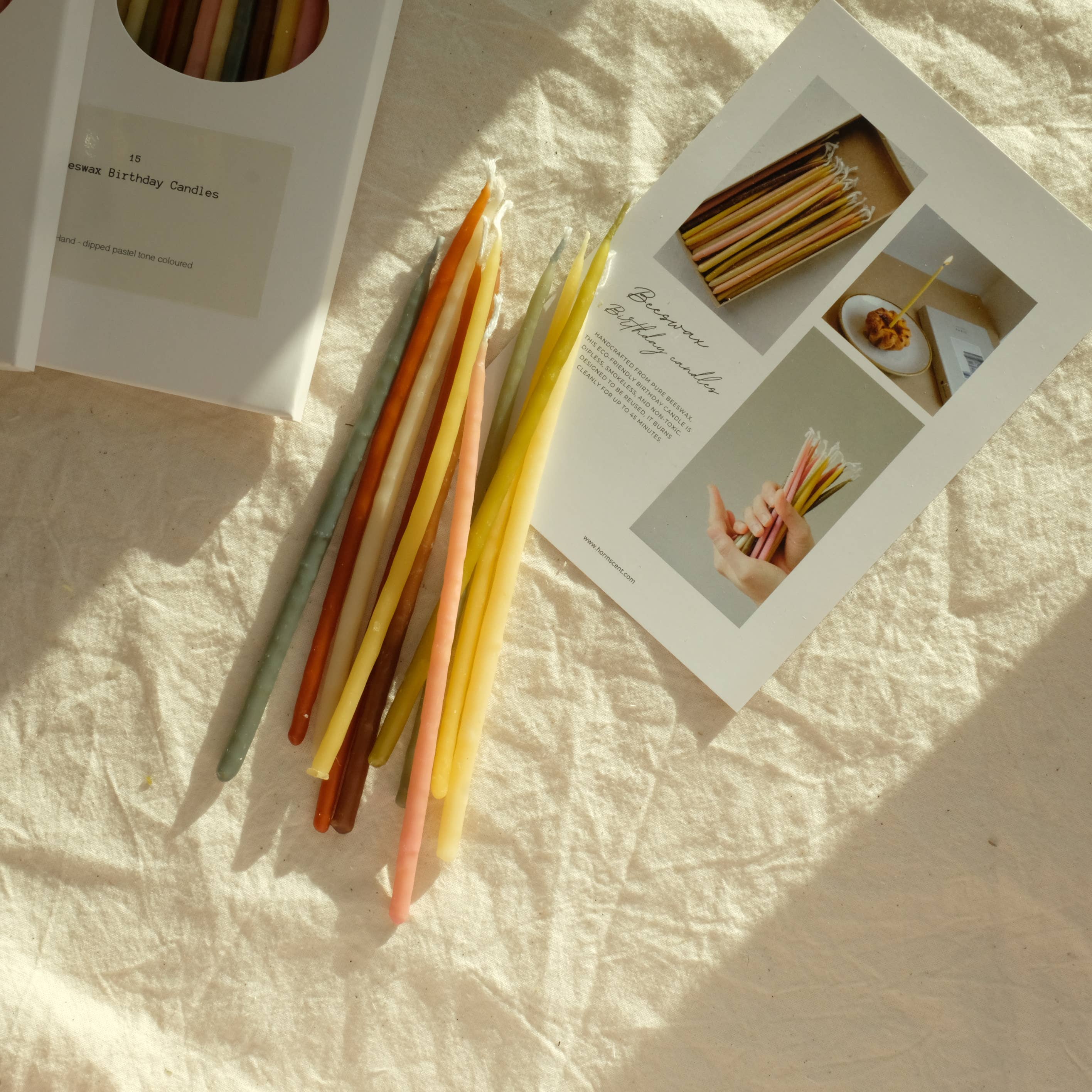 Birthday Beeswax Candles With Glitter - set of 15