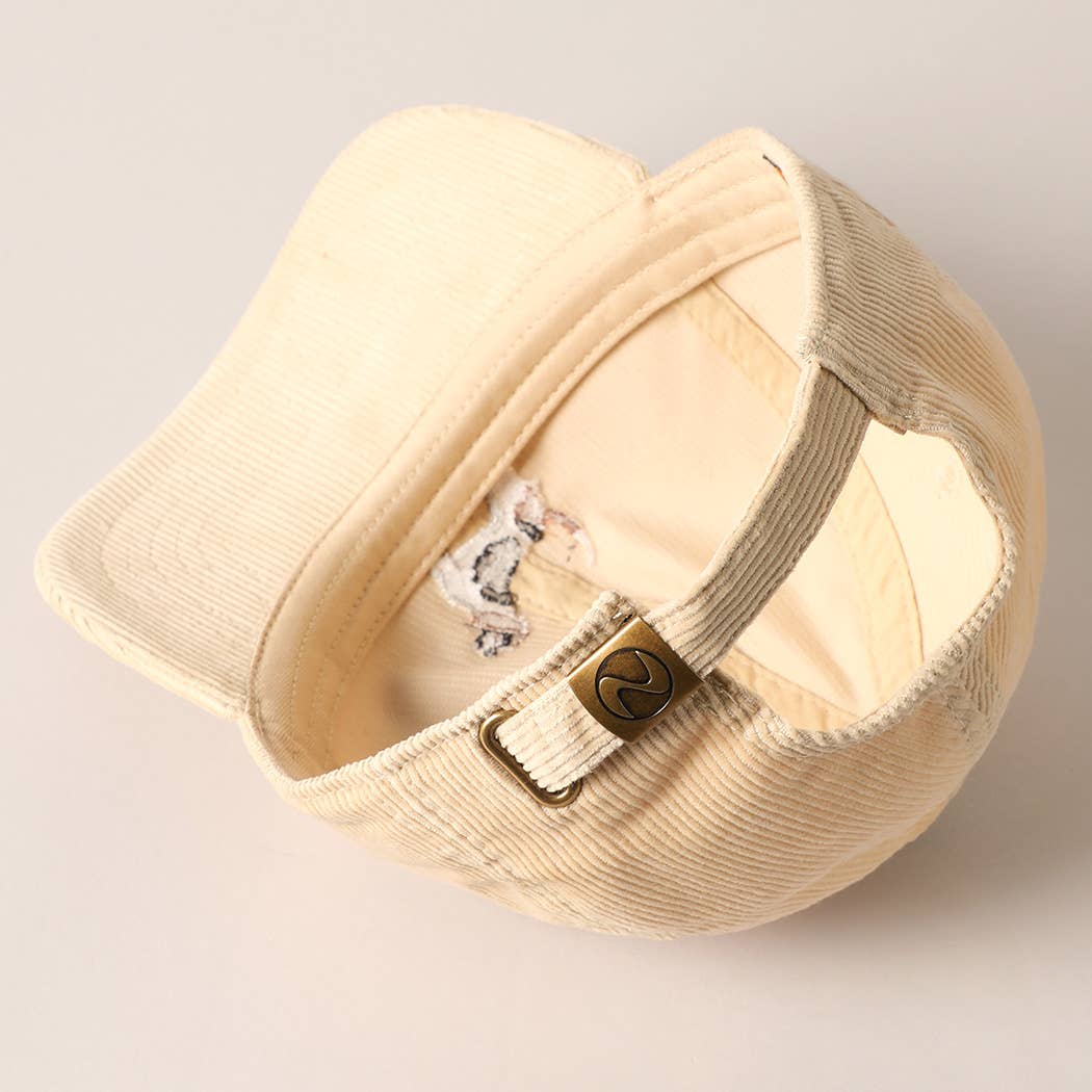 Beagle Dog Corduroy Cap  - SAND