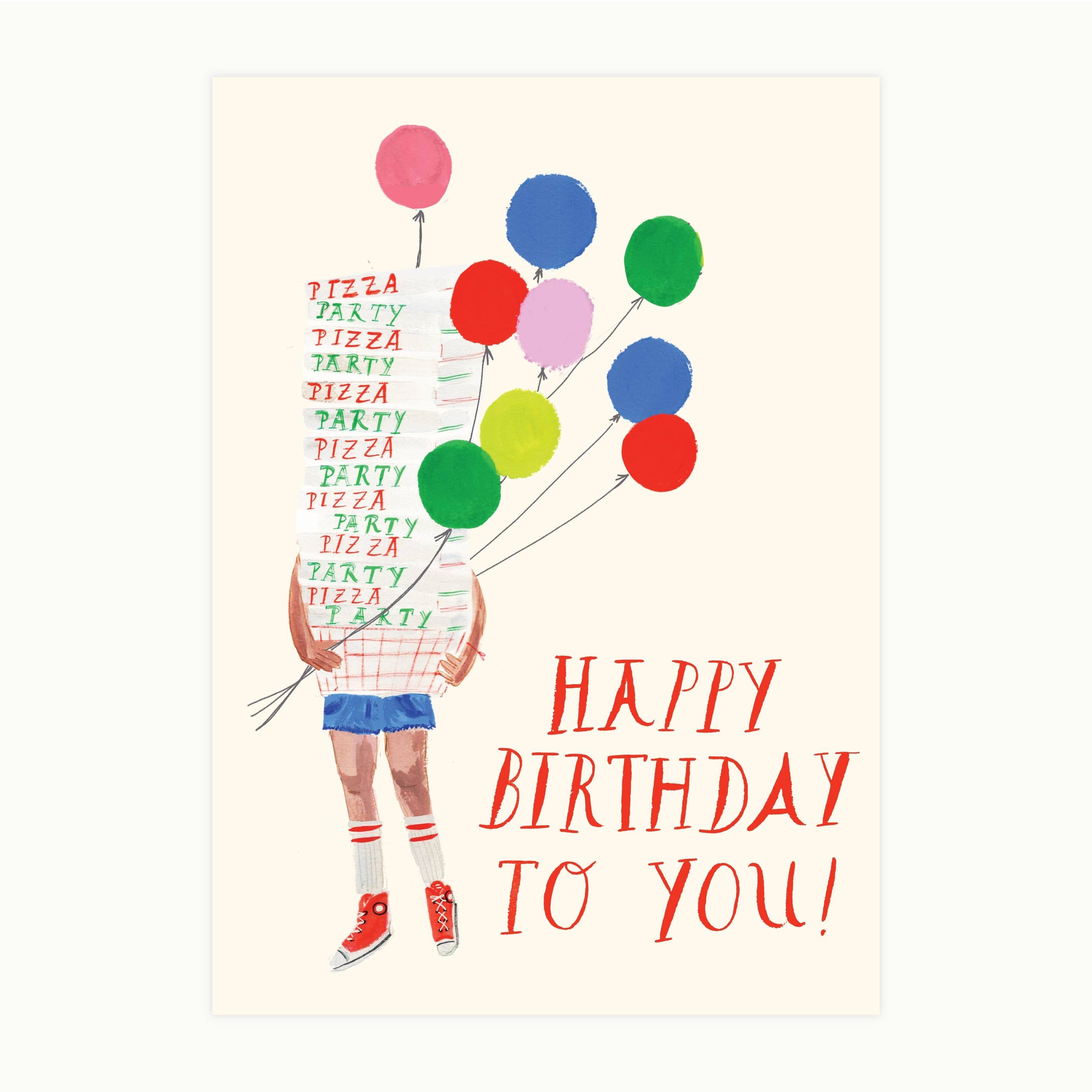 Pizza Party Birthday Card